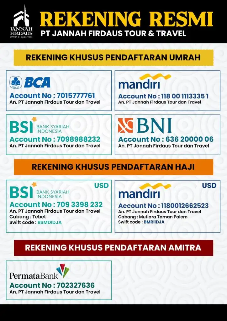 rekening resmi jannah firdaus